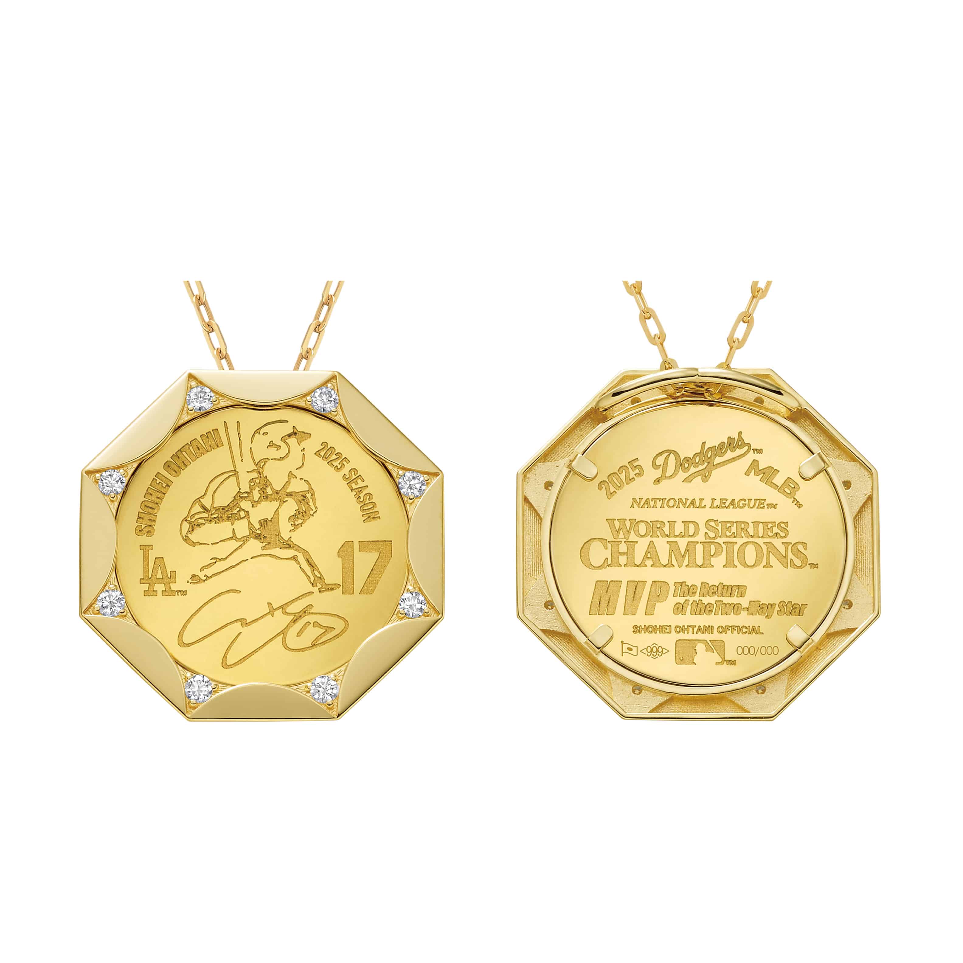  SHOHEI OHTANI OFFICIAL「K24/K18 COIN DIAMOND PENDANTS」（2025）