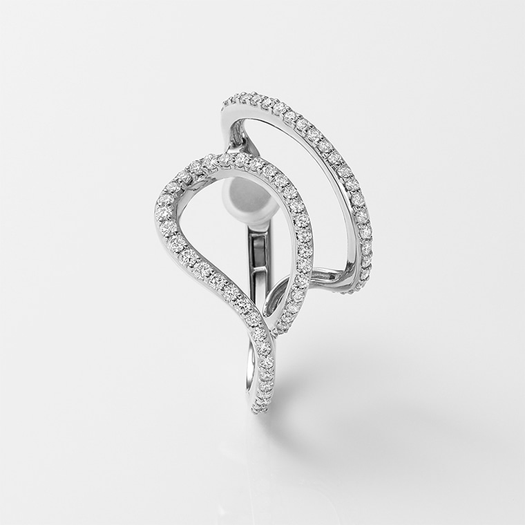 [EE026左]Ptダイヤモンド/イヤーカフ