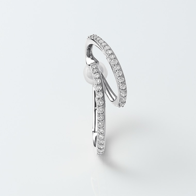 [EE027左]Ptダイヤモンド/イヤーカフ