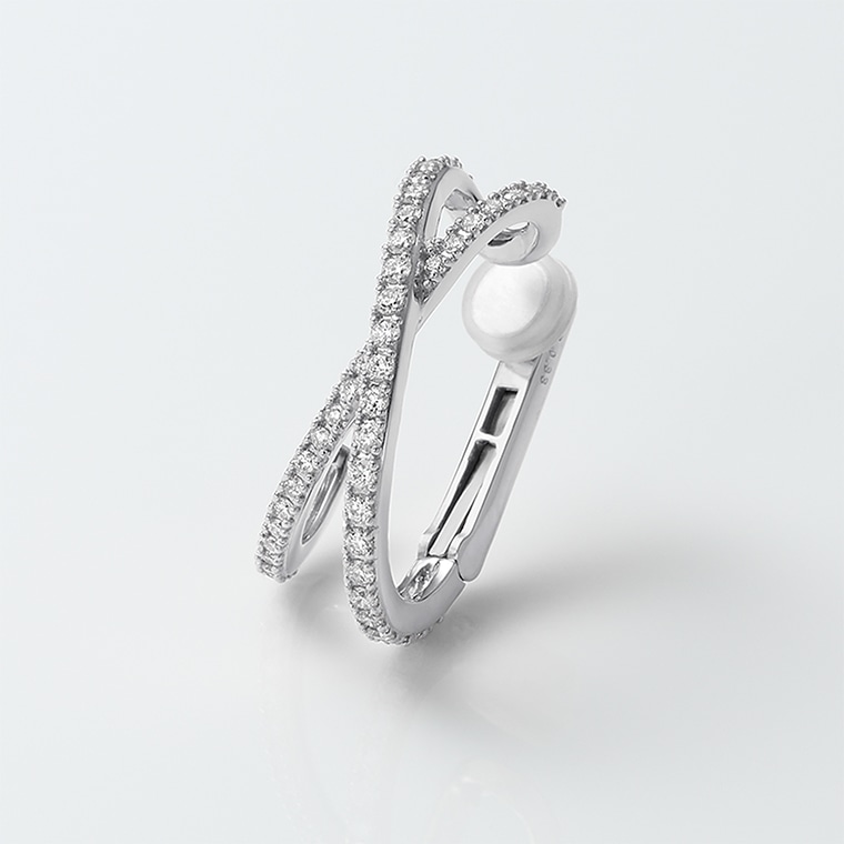 [EE028右]Ptダイヤモンド/イヤーカフ