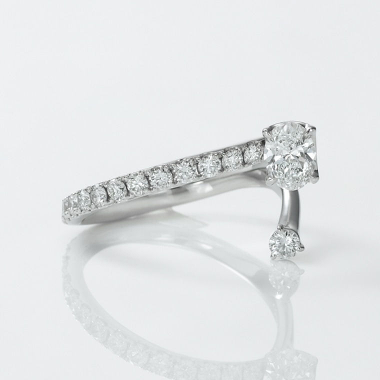 [EI003/OV]Ptダイヤモンド/インデックスリング